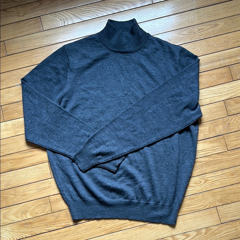 Men's Charcoal Gray Mock Neck Sweater